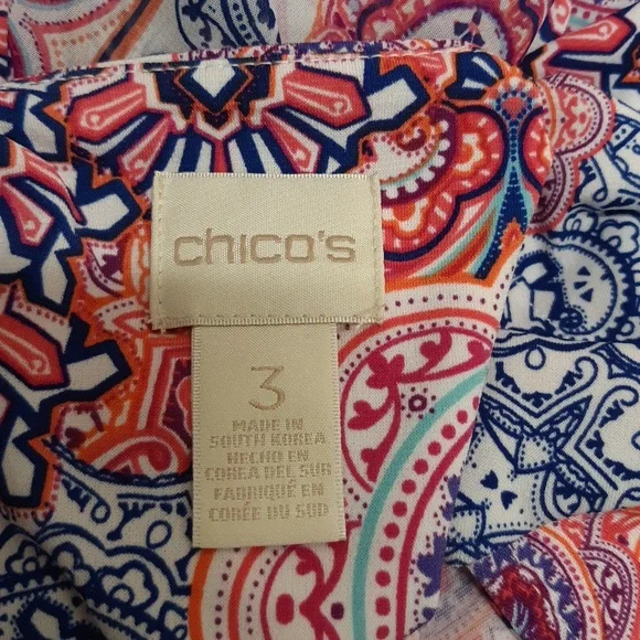 Chico's Multicolor  V-Neck Blouse - Picture 6 of 8